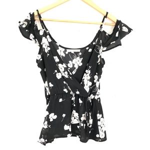 June & Hudson Floral Off the Shoulder Shirt